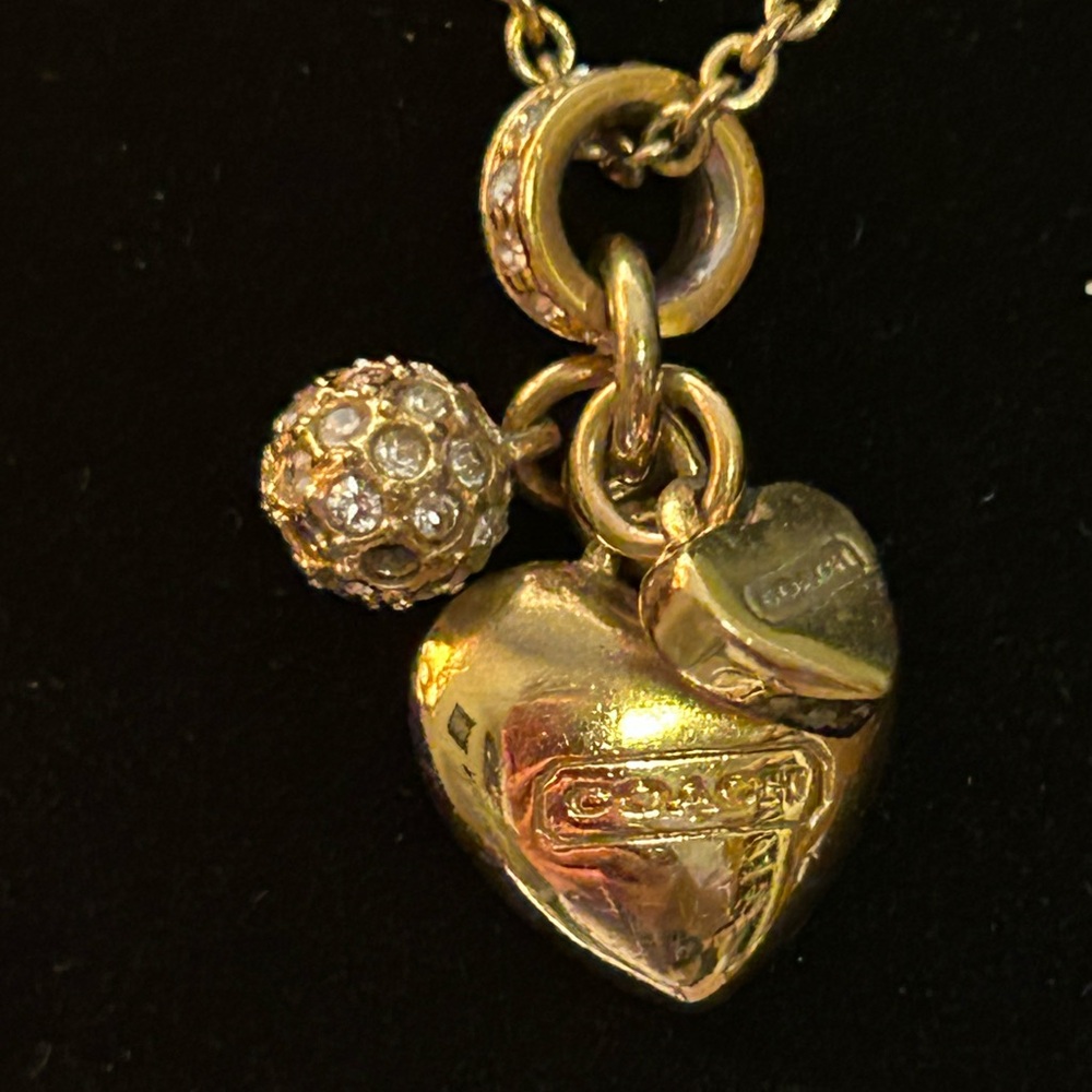 Coach Gold Heart Charm Necklace - Picture 6 of 7